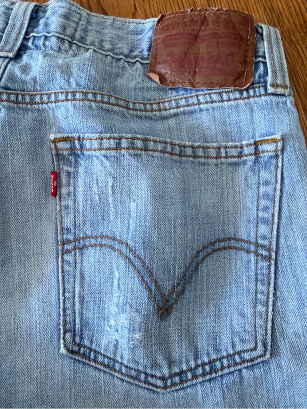 LEVI’S The Original Jeans Men's Waxed Slim Straight Denim 514 Light Blue Jeans - Picture 3 of 13